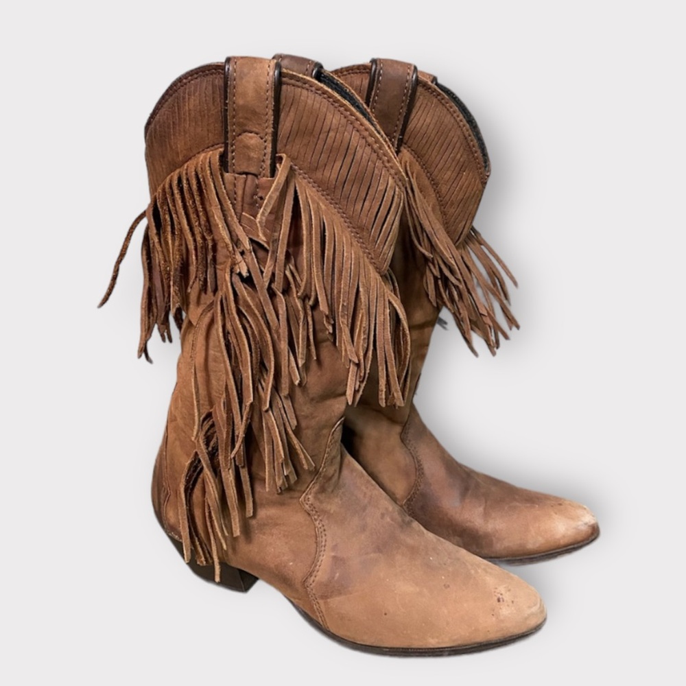 VTG LAREDO FRINGE WESTERN BOOTS
